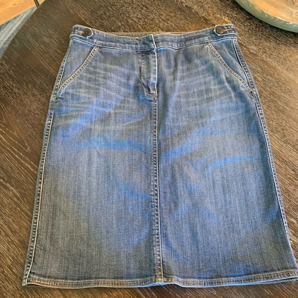 Lands End Premium Denim Skirt sz 4 EUC